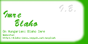 imre blaho business card